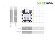 Seeed Studio XIAO ESP32C3 Tiny MCU Board front view with size comparison