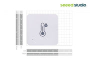Indoor LoRaWAN US915 Air Temp & Humidity Sensor front view with size comparison