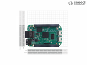 Seeed Studio BeagleBone® Green Board front view with size comparison