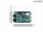 BeagleBone® Green Wireless Dev Board front view with size comparison