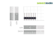 7-pin male header for Seeed Studio XIAO Series Board(5 pcs) front view with size comparison