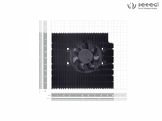 Heatsink with Fan for ODYSSEY X86J4105/ X86J4125 top view with size comparison