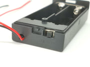 18650 Battery Holder Case - 2 Slot with Switch Side-view