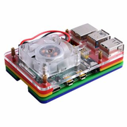 Colorful Case with Single Fan (Supports Pi 4B) front side view