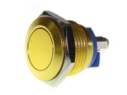 Anti-vandal Metal Push Button (16mm) - Glory Gold front side view