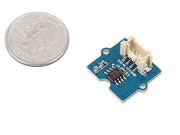 Grove Temp Sensor front view with size comparison to a coin