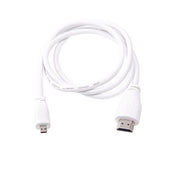 Raspberry Pi 4 Micro HDMI to Standard HDMI Male Cable - 1m White view of whole cable