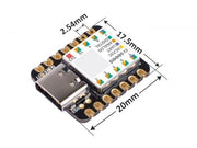 Seeeduino XIAO SAMD21 Arduino Microcontroller top view with size dimensions